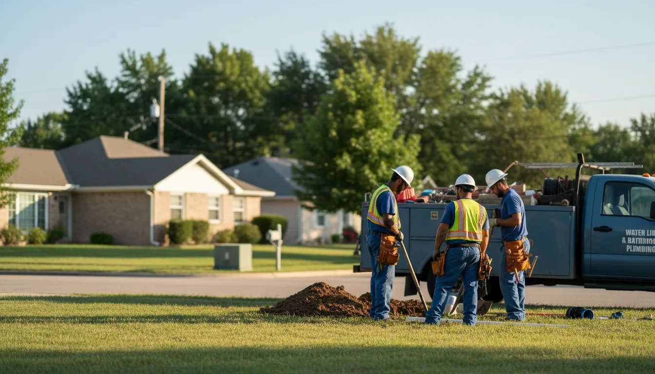 Residential water line and bathroom plumbing service in Pollock, MO